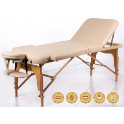 RestPro Memory 3 Beige Κρεβάτι Μασάζ Φυσικοθεραπείας Βαλίτσα Ξύλινο με θήκη φορητό